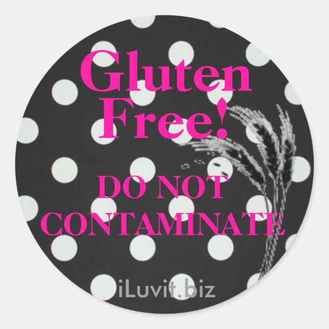 Adesivo GLUTEN FREE Sticker for Celiac Disease - personali (Frente)