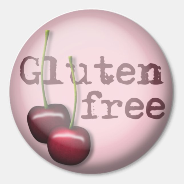Adesivo Gluten Free Stickers - Cereja (Frente)