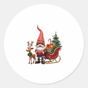 Adesivo Gnome da Luz de Natal Papai Noel Montado em Trenó