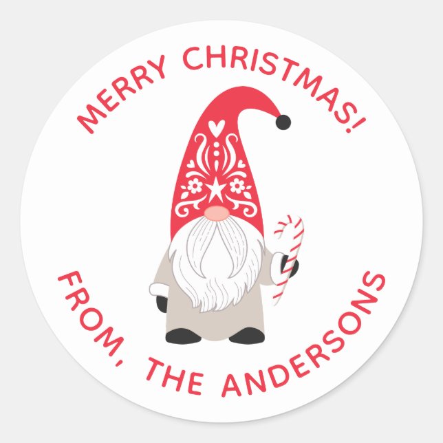 Adesivo Gnome de Natal Personalizado (Frente)