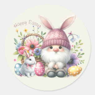 Adesivo Gnome de Páscoa Personalizado em Aquarela
