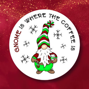 Adesivo Gnome é onde está o café   Festa de Natal
