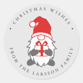 Adesivo Gnome engraçado com presente e Cinza de Papai Noel