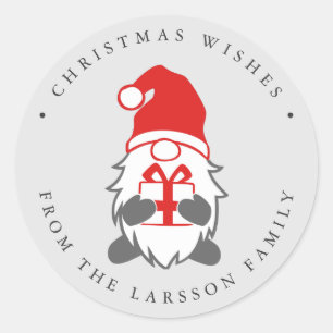 Adesivo Gnome engraçado com presente e Cinza de Papai Noel