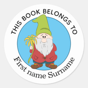 Adesivo Gnome Este Livro Pertence Personalizado