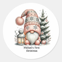 Gnome for the Holidays Round Sticker