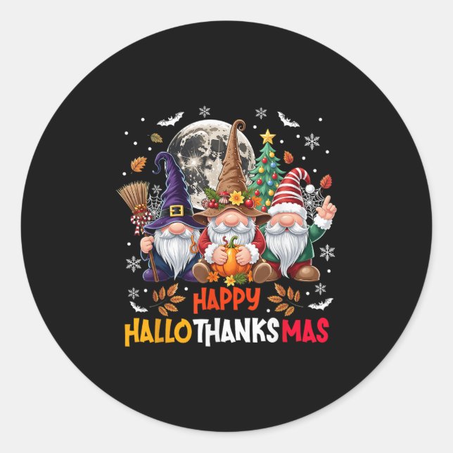 Adesivo Gnome Hallothanksmas Halloween Thanksgiving Christ (Frente)