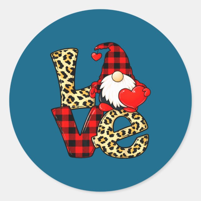 Adesivo Gnome Love Valentine Gnomes Valentines Day Men Wom (Frente)