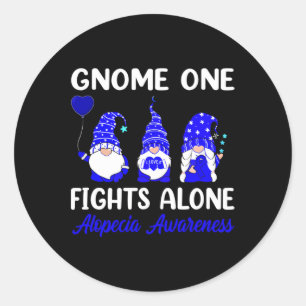 Adesivo Gnome One luta sozinho Blue Ribbon Alopecia Awaren