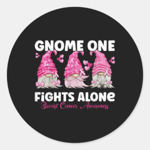 Adesivo Gnome One luta sozinho rosa _ Cancer da mama anão