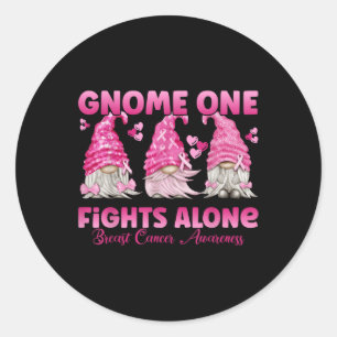 Adesivo Gnome One luta sozinho rosa_ Cancer da mama Awaren