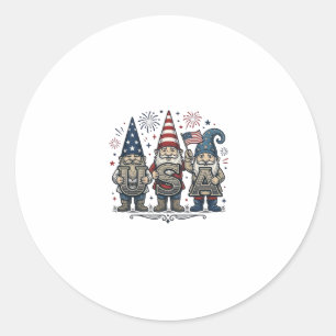 Adesivo Gnome Patriótico EUA Camisa Vintage Quatro de Julh