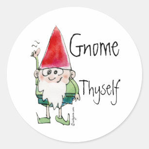 Adesivo Gnome Thyself Cartoon Sticker