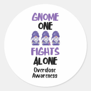 Adesivo Gnome Um luta sozinho Purple Ribbon Overdose Awar