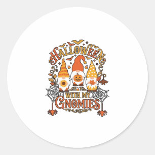 Adesivo Gnomies de Halloween Abóbora Teia de Aranha Morceg