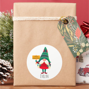 Adesivo Gnomo Bonito, Placard com Saudações