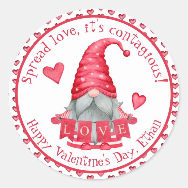 Adesivo Gnomo Boy With Hearts| Classmates Namorados (Frente)