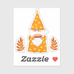Adesivo Gnomo de Ação de Graças Fofo