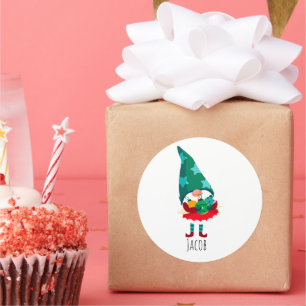 Adesivo Gnomo de Natal bonito com Enfeites de natal