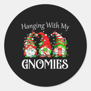 Adesivo Gnomo de Natal Com Meu Pijama da Família Gnomos