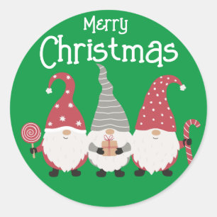 Adesivo Gnomo de Natal fofo personalizável para crianças