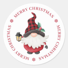 Adesivo Gnomo de Natal Lenhador Fofo Personalizado