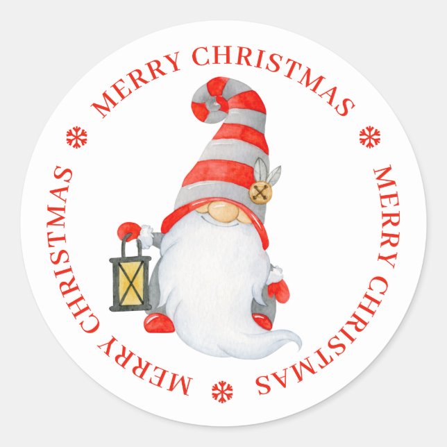 Adesivo Gnomo de Natal Personalizado Fofo (Frente)