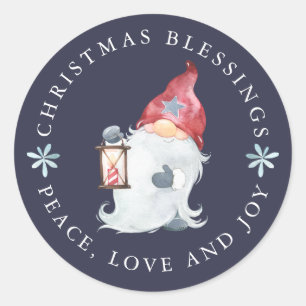 Adesivo Gnomo Natal Abençoa Paz Amor Joy
