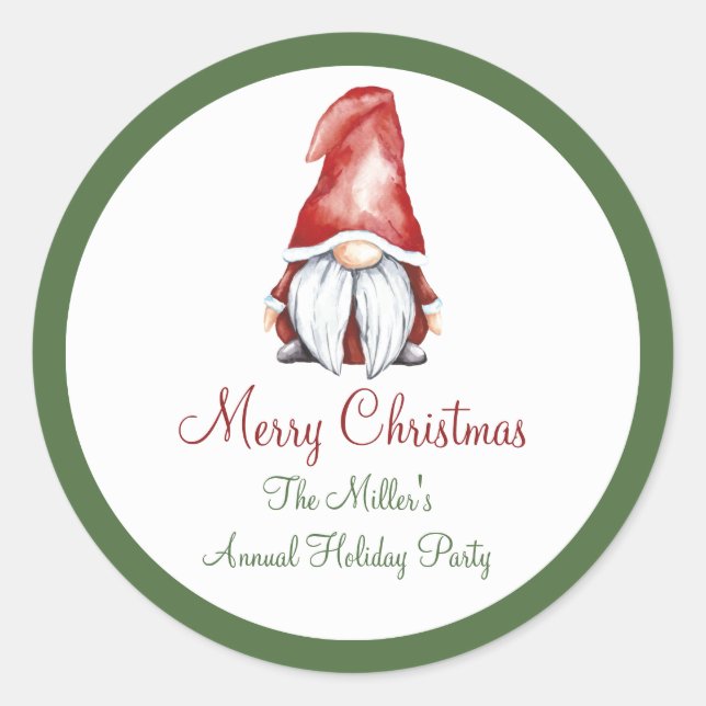 Adesivo Gnomo, palheta de Natal (Frente)