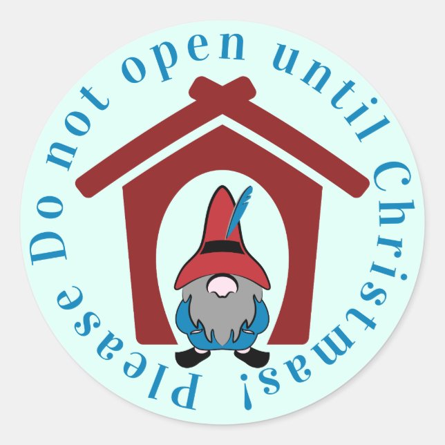 Adesivo Gnomo para o azul vermelho de Natal (Frente)