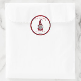 Adesivo Gnomo Personalizado do Papai Noel Engraçado Natal 