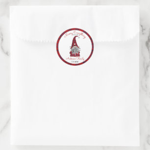 Adesivo Gnomo Personalizado do Papai Noel Engraçado Natal 