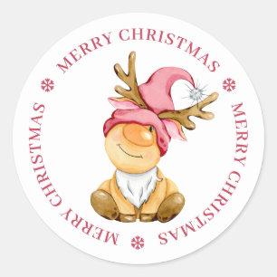 Adesivo Gnomo Rena de Natal Fofo Personalizado