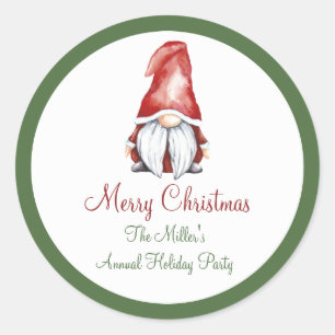 Adesivo Gnomo, Vinheta Redonda de Natal