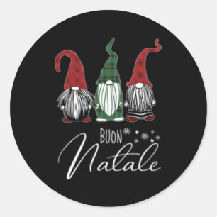 Adesivo Gnomos Buon Natale Feliz italiana