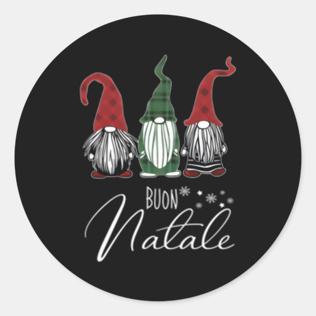 Adesivo Gnomos Buon Natale Feliz italiana (Frente)