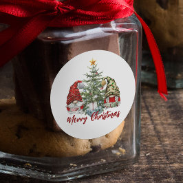 Adesivo Gnomos Cachorros de Aquarela Feliz Natal