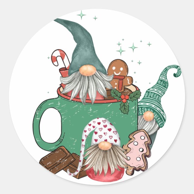 Adesivo Gnomos de Natal e Cacau (Frente)