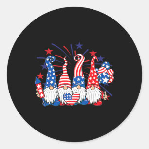 Adesivo Gnomos do Dia 4 de Julho Bandeira Patriótica Ameri