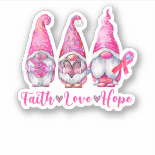 Adesivo Gnomos Pink Warrior Faith Hope ama Cancer
