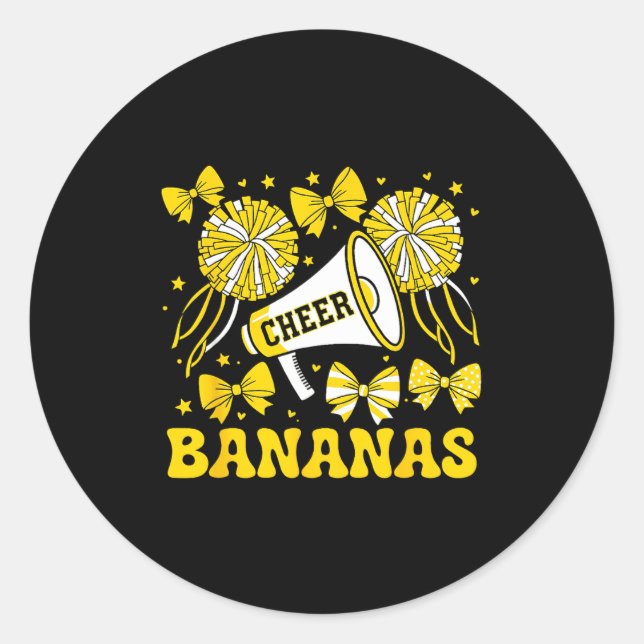 Adesivo Go Cheer Bananas School Srts Fan Team Srit Name  (Frente)