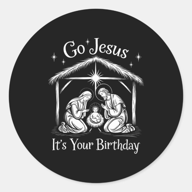 Adesivo Go Jesus It's Your Birthday Christmas Christian Me (Frente)