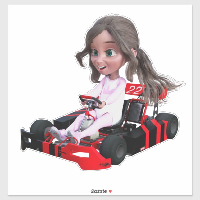 Adesivo Go-Kart Girl (Folha)
