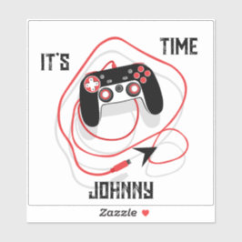 Adesivo Go Play Video Game Gamer Joystick Red Black White.