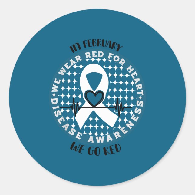 Adesivo Go Red - American Heart Health Month Awareness In  (Frente)