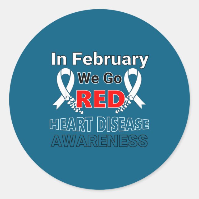 Adesivo Go Red - American Heart Health Month Awareness In  (Frente)