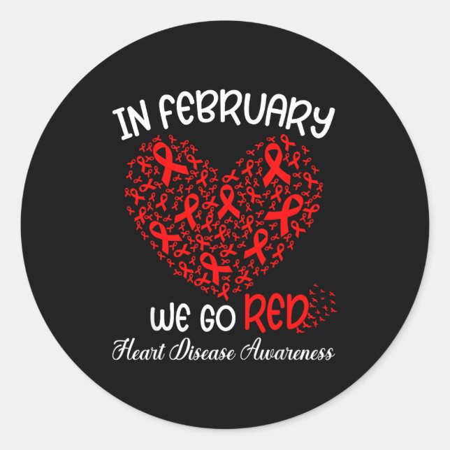Adesivo Go Red - American Heart Month Awareness In Februar (Frente)
