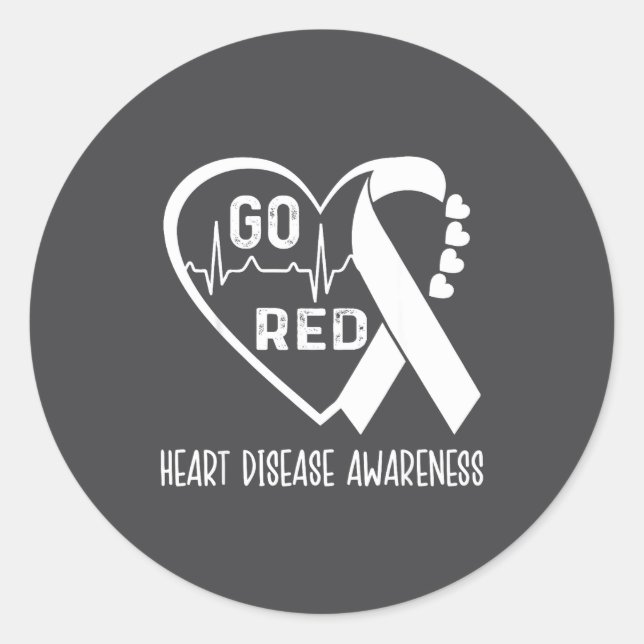 Adesivo Go Red - February American Heart Health Month Awar (Frente)