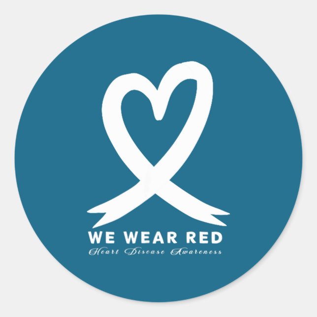 Adesivo Go Red In February Heart Disease Awareness Health  (Frente)