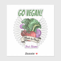 Go Vegan Made by Plant Veggie Vintage vegetarianos